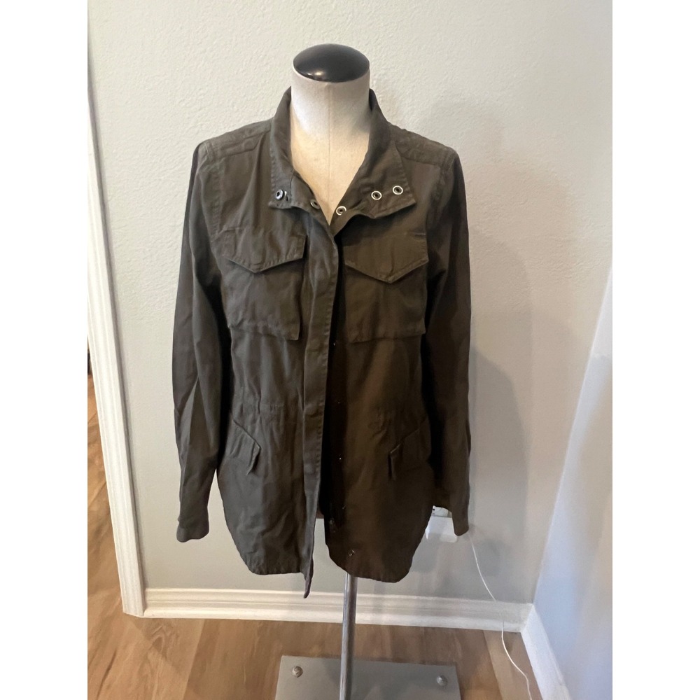 Element Womens Military Utility Field Jacket Olive Green Cotton Size Medium M